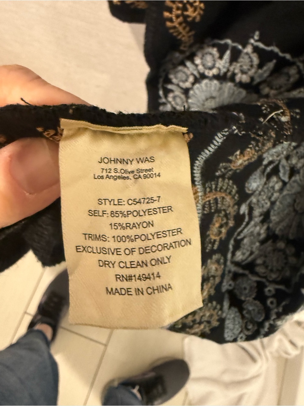 New w Tags Johnny Was Biya Leto Duster Black Small Floral Boho Hard to Find - Picture 16 of 16